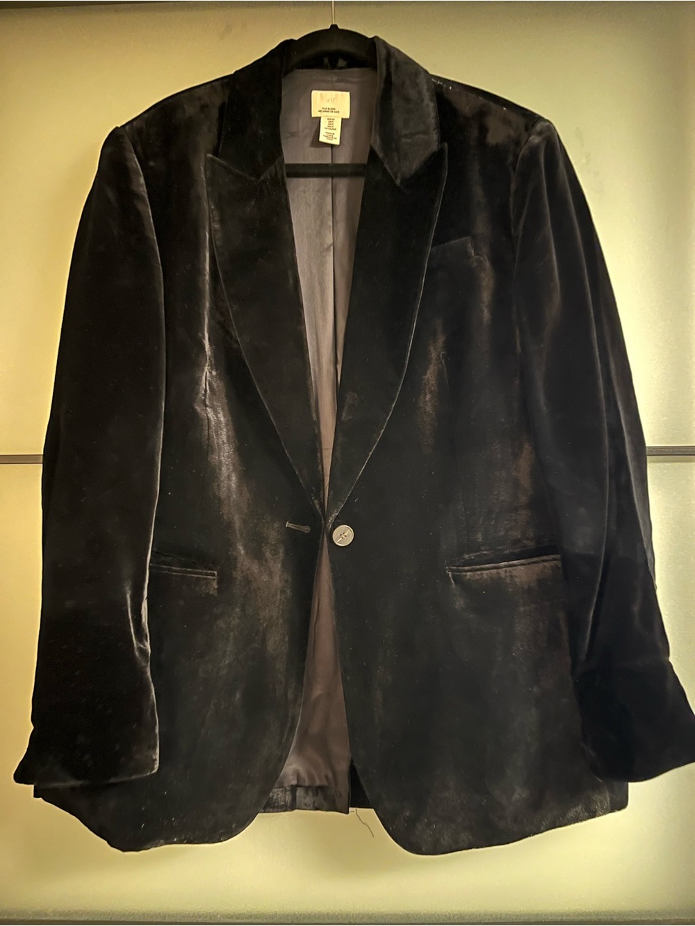 H&M Black Velvet Single-Button Blazer